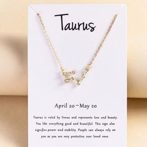 💎 Taurus zodiac rhinestone pendant necklace